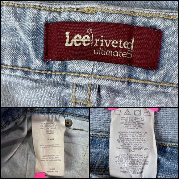Lee Riveted Ultimate 5 High Rise Relaxed Fit Denim Capri Jeans Plus Size 20W - Picture 8 of 12
